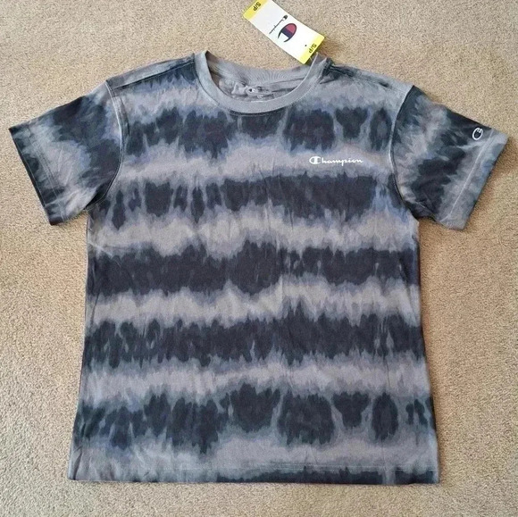 ❤️ NWT Champion T-shirt Tie dye Boyfriend Fit Tee Grey Small  100% cotton - Picture 8 of 9